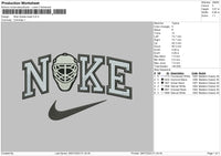 Nike Goalie Mask Embroidery File 6 sizes