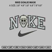 Nike Goalie Mask Embroidery File 6 sizes