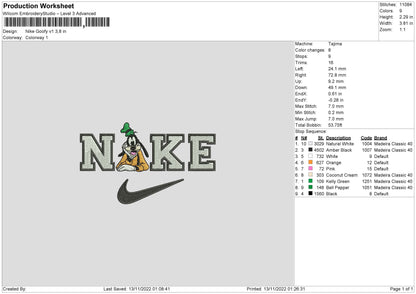 Nike Goofy Embroidery File 6 sizes