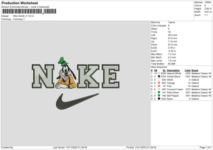 Nike Goofy Embroidery File 6 sizes
