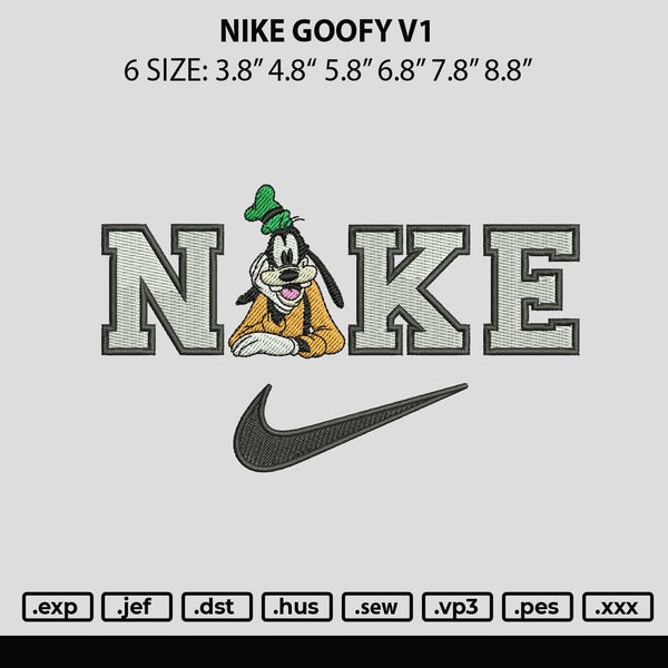 Nike Goofy Embroidery File 6 sizes