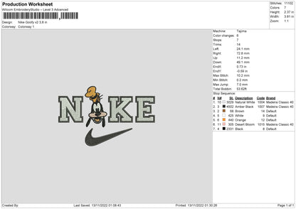 Nike Goofy V2 Embroidery File 6 sizes