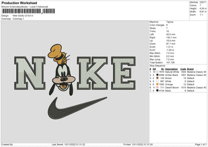 Nike Goofy V2 Embroidery File 6 sizes