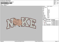 Nike Pig 01 Embroidery File 6 sizes