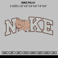 Nike Pig 01 Embroidery File 6 sizes