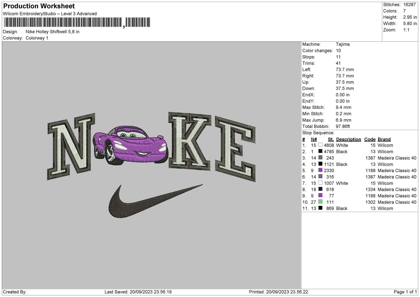Nike Holley Embroidery File 6 sizes