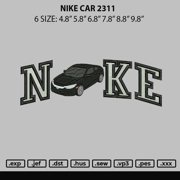 Nike Car 2311 Embroidery File 6 sizes