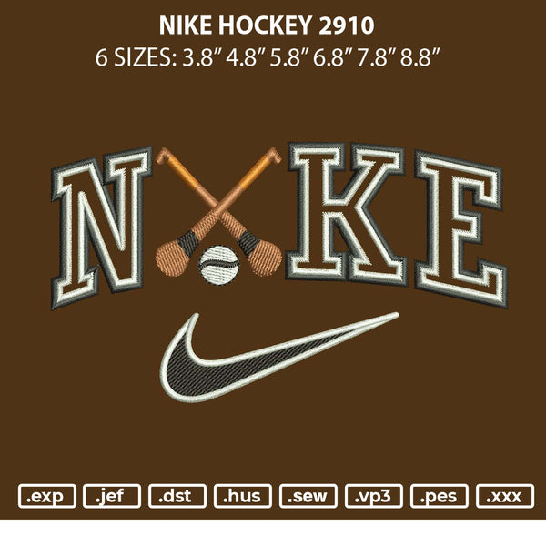 Nike Hockey 2910 Embroidery File 6 sizes