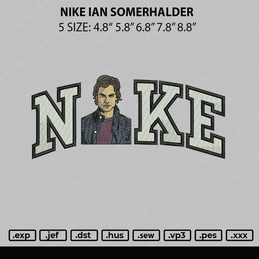Nike Ian Somerhalder Embroidery File 5 sizes
