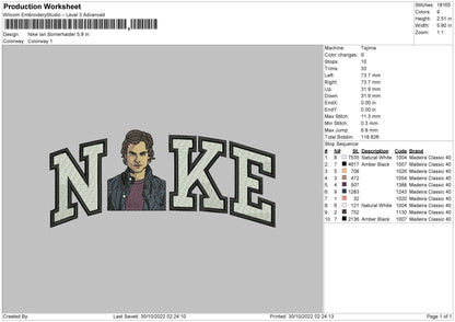 Nike Ian Somerhalder Embroidery File 5 sizes