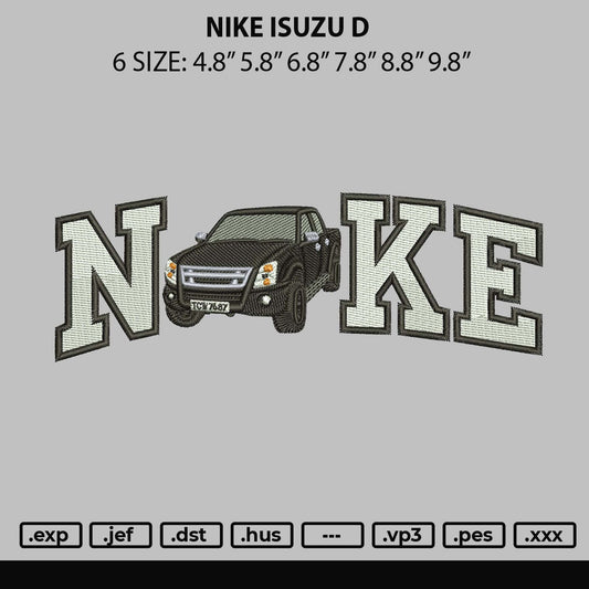 Nike Isuzu D Embroidery File 6 sizes