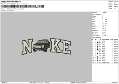 Nike Isuzu D Embroidery File 6 sizes