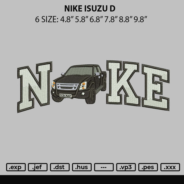 Nike Isuzu D Embroidery File 6 sizes