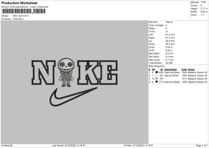 Nike Jack Chibi Embroidery File 6 sizes