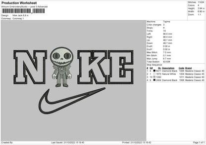 Nike Jack Chibi Embroidery File 6 sizes