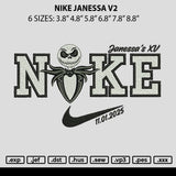 Nike Janessa V2 Embroidery File 6 sizes