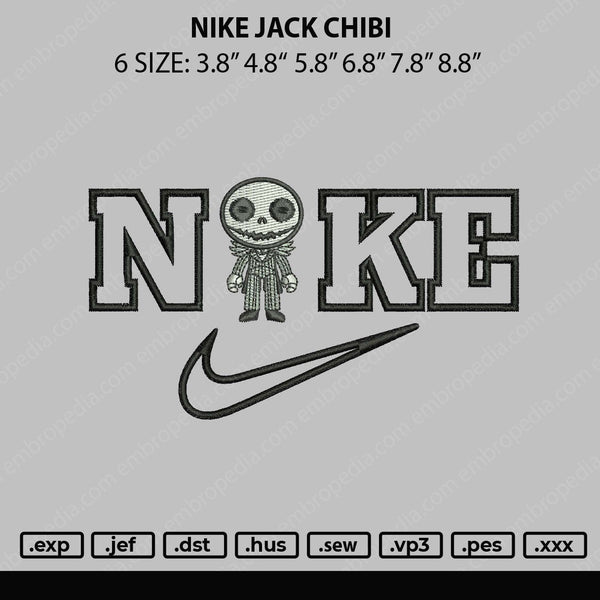 Nike Jack Chibi Embroidery File 6 sizes