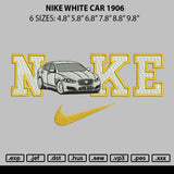 Nike White Car 1906 Embroidery File 6 sizes