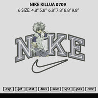 Nike Killua 0709 Embroidery File 6 sizes