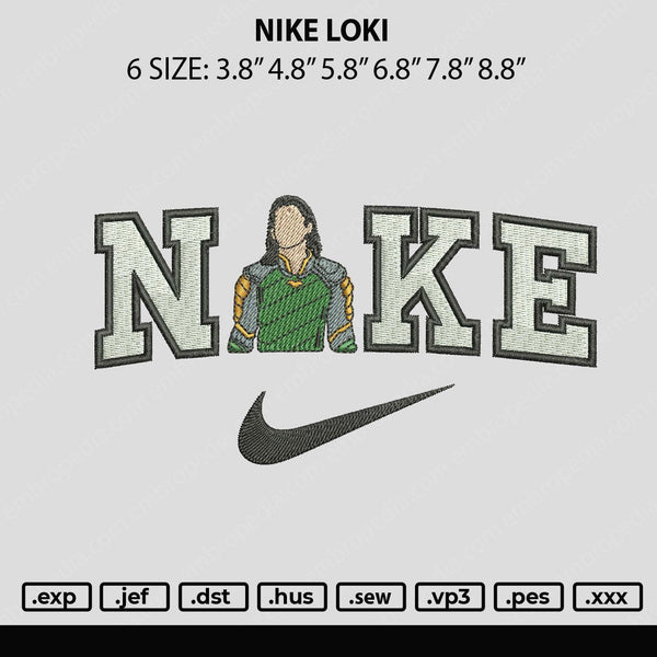 Nike Loki Embroidery File 6 sizes