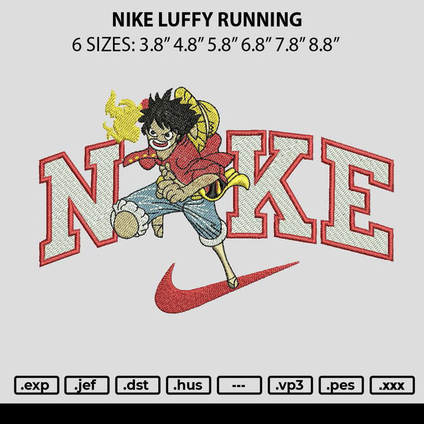 Nike Luffy Running Embroidery File 6 sizes