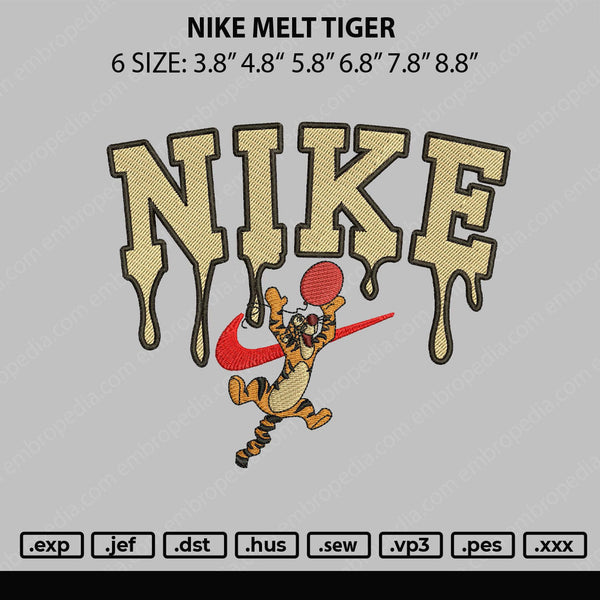 Nike Melt Tiger Embroidery File 6 sizes