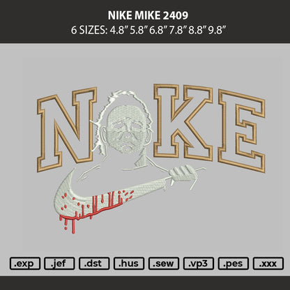 Nike Mike 2409 Embroidery Machine Design File 6 sizes