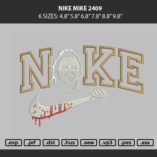 Nike Mike 2409 Embroidery Machine Design File 6 sizes