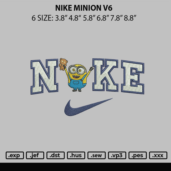 Nike Minion V6 Embroidery File 6 sizes