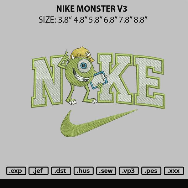 Nike Monster V3 Embroidery File 6 sizes