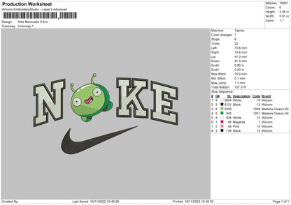 Nike Mooncake Embroidery File 6 sizes