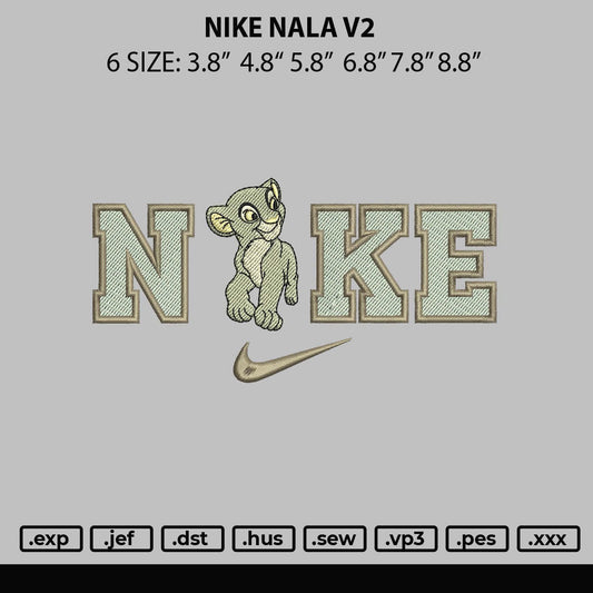 Nike Nala 2 Embroidery File 6 sizes