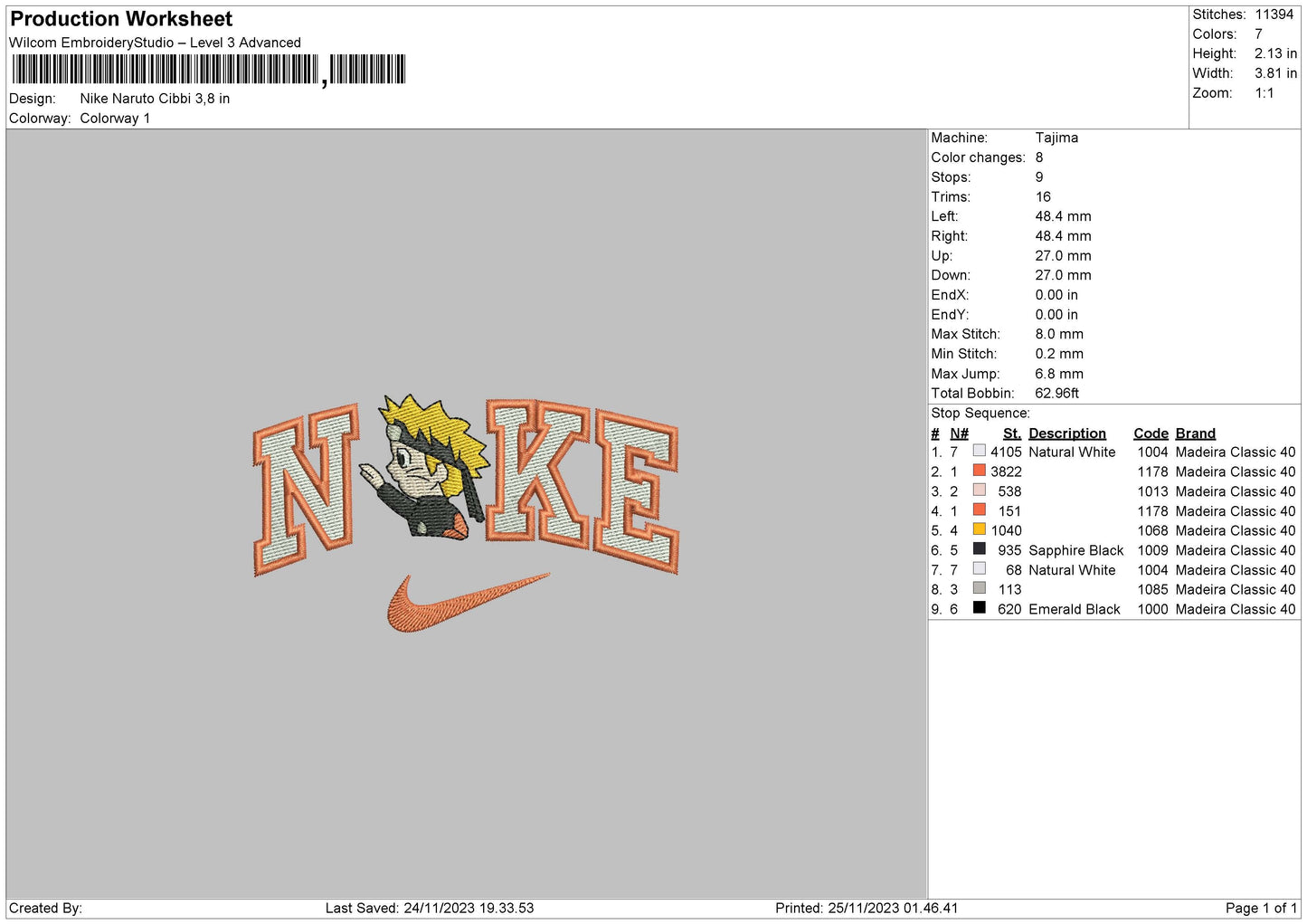 Nike Narutochibi Embroidery File 6 sizes