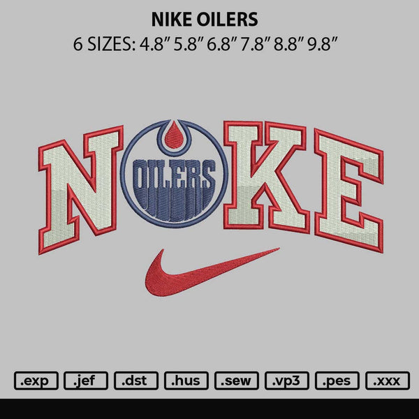 Nike Oilers Embroidery File 6 sizes