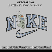 Nike Olaf 0108 Embroidery File 6 sizes