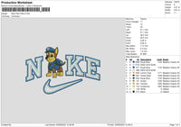 Nike Blue Dog Embroidery File 6 sizes