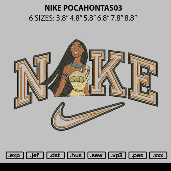 Nike Pocahontas03 Embroidery File 6 sizes