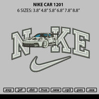 Nike Car 1201a Embroidery File 6 sizes