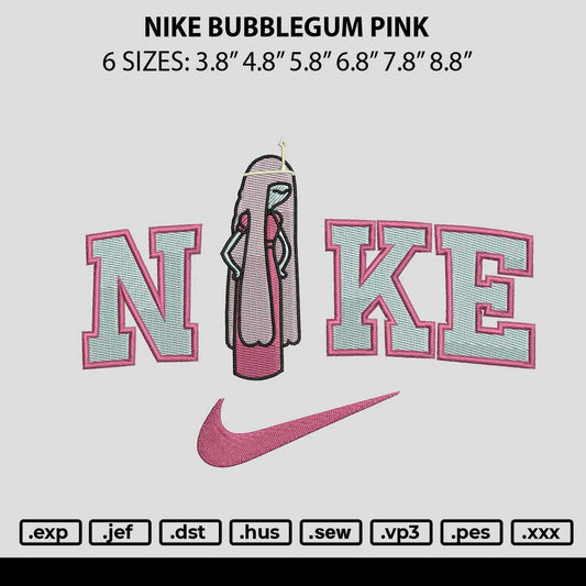 Nike Bubblegum Pink Embroidery File 6 sizes