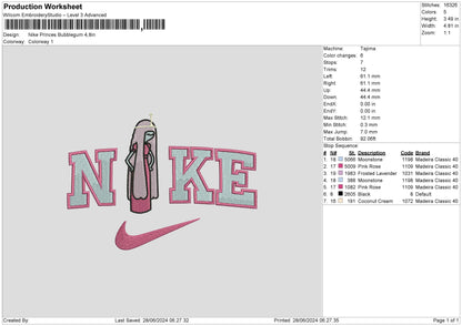 Nike Bubblegum Pink Embroidery File 6 sizes
