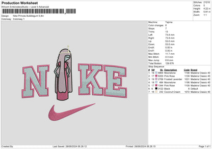 Nike Bubblegum Pink Embroidery File 6 sizes