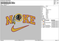 Nike Redskin Embroidery File 6 sizes