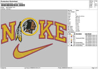 Nike Redskin Embroidery File 6 sizes