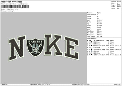Nike Riders Embroidery File 6 sizes