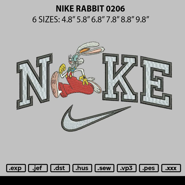 Nike Rabbit 0206 Embroidery File 6 sizes