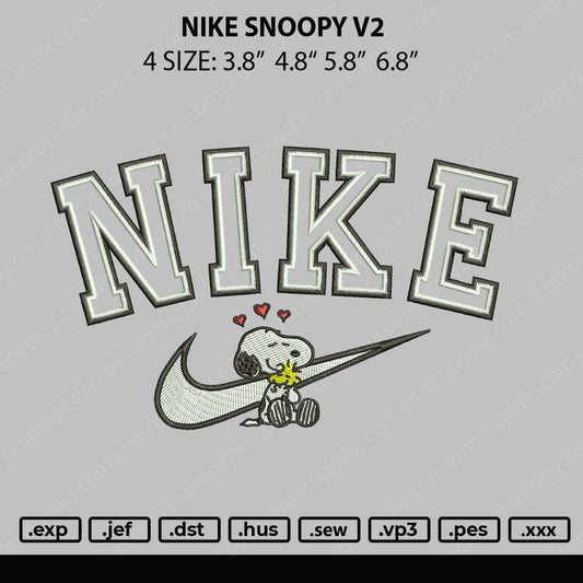 Nike Snoopy Embroidery File 4 size