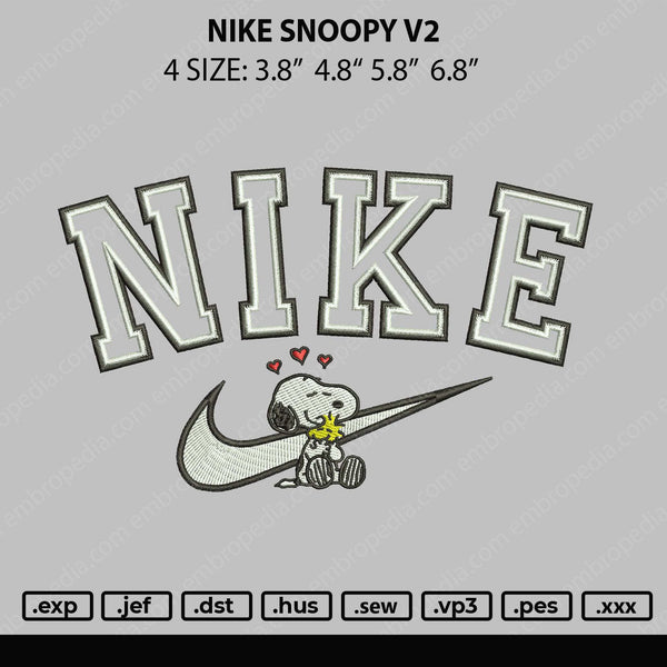 Nike Snoopy Embroidery File 4 size