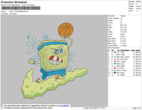 Swoosh Spongebob 01 Embroidery File 4 size