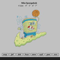 Swoosh Spongebob 01 Embroidery File 4 size