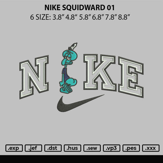 Nike Squidward 01 Embroidery File 6 sizes